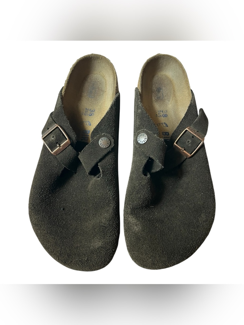 BIRKENSTOCK BOSTON SUEDE CLOGS BROWN SUEDE UPPER WOMENS 7
